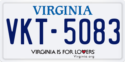VA license plate VKT5083