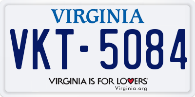 VA license plate VKT5084