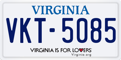 VA license plate VKT5085