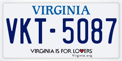 VA license plate VKT5087