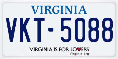VA license plate VKT5088