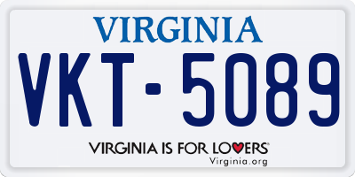 VA license plate VKT5089