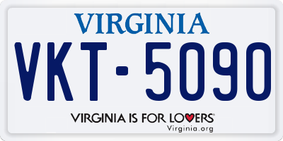 VA license plate VKT5090