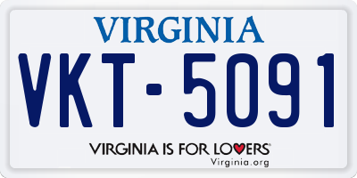 VA license plate VKT5091