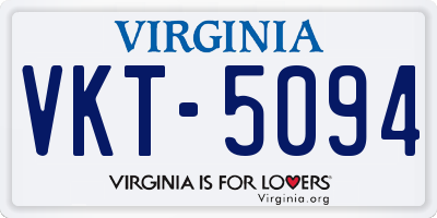 VA license plate VKT5094