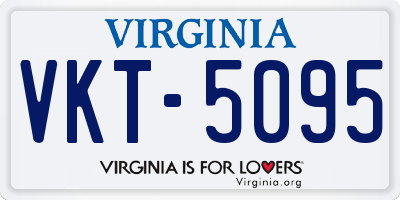 VA license plate VKT5095