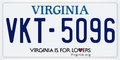 VA license plate VKT5096