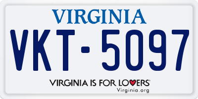 VA license plate VKT5097