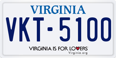 VA license plate VKT5100