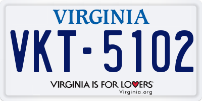 VA license plate VKT5102