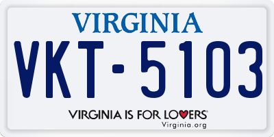 VA license plate VKT5103