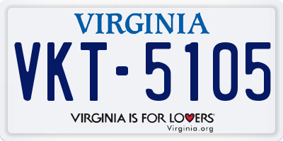 VA license plate VKT5105