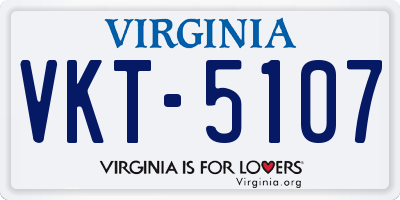 VA license plate VKT5107