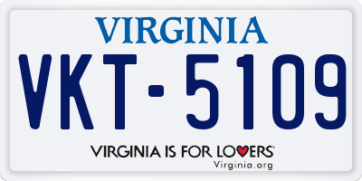 VA license plate VKT5109