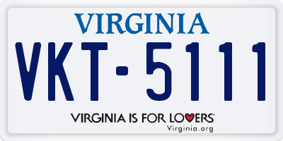 VA license plate VKT5111
