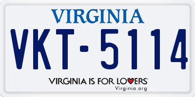 VA license plate VKT5114