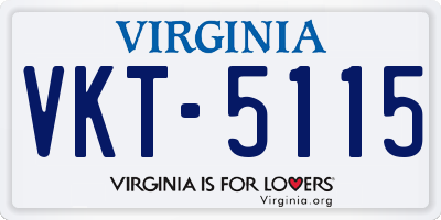 VA license plate VKT5115