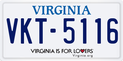VA license plate VKT5116