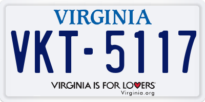 VA license plate VKT5117