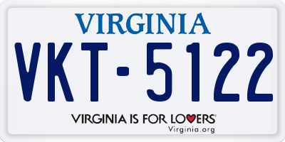 VA license plate VKT5122