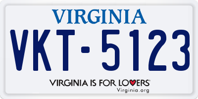 VA license plate VKT5123
