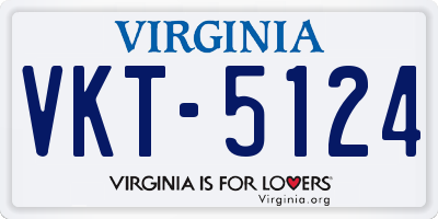 VA license plate VKT5124