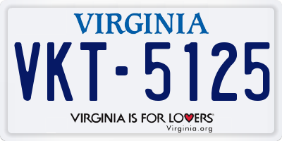 VA license plate VKT5125