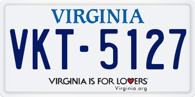 VA license plate VKT5127
