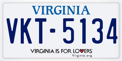 VA license plate VKT5134