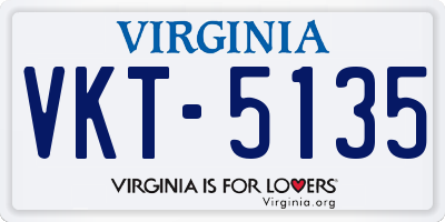 VA license plate VKT5135