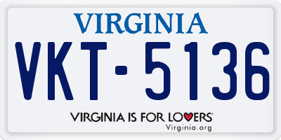 VA license plate VKT5136