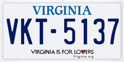 VA license plate VKT5137