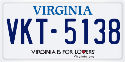VA license plate VKT5138