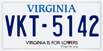 VA license plate VKT5142