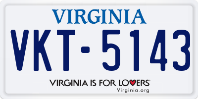 VA license plate VKT5143