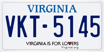 VA license plate VKT5145