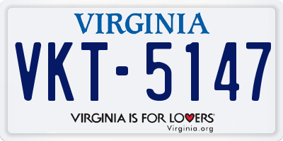 VA license plate VKT5147