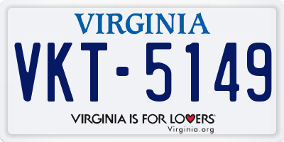 VA license plate VKT5149
