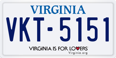 VA license plate VKT5151