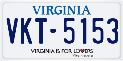 VA license plate VKT5153