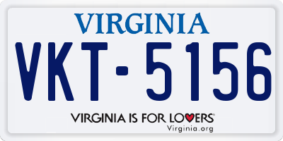 VA license plate VKT5156