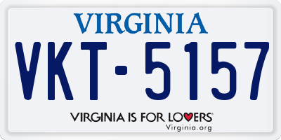 VA license plate VKT5157