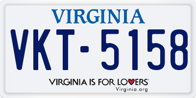 VA license plate VKT5158