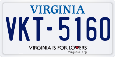 VA license plate VKT5160
