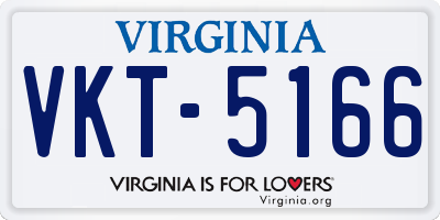 VA license plate VKT5166