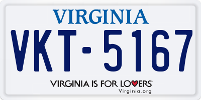 VA license plate VKT5167