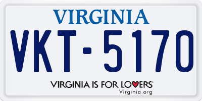 VA license plate VKT5170