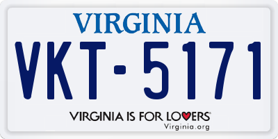 VA license plate VKT5171