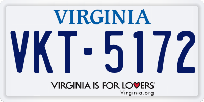 VA license plate VKT5172