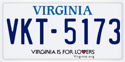 VA license plate VKT5173